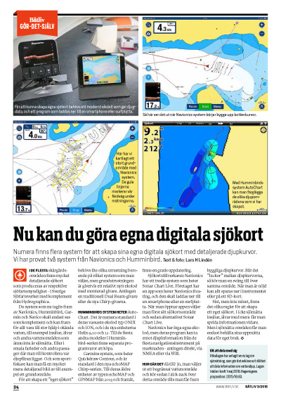 Digitala sjökort djupkurvor Båtliv 3-16
