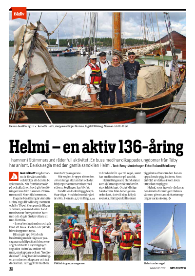 Helmi – en aktiv 136-åring - Båtliv - Medlemstidning för Svenska Båtunionen